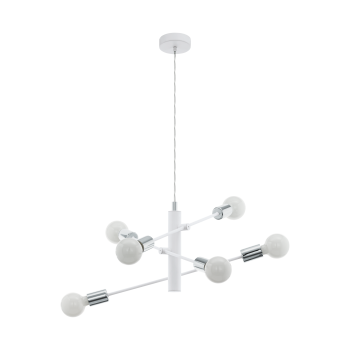 Pendul GRADOLI 98016 Eglo, E27, 6x60W, crom-alb - 1
