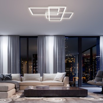 Plafonieră LED Rida alb Maytoni, H78, 80W
