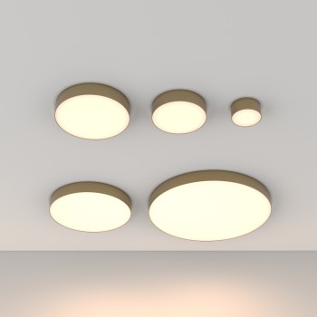 Plafonieră LED Zon auriu mat Maytoni, D30, 36W