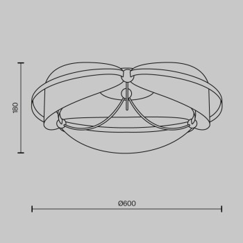 Plafonieră LED Breeze alamă Maytoni, D60, 45W
