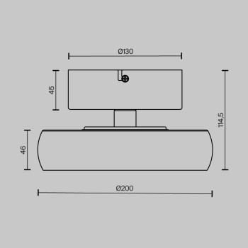 Plafonieră LED Float negru Maytoni, D20, 13W, black