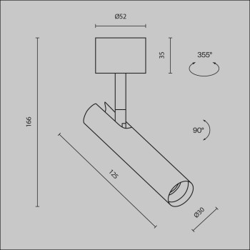 Spot LED aplicat Focus T alb Maytoni, D3, 6W, H17
