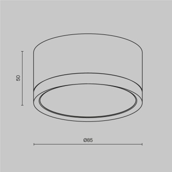 Spot aplicat Hoop negru Maytoni, D8, 1xGX53, H5