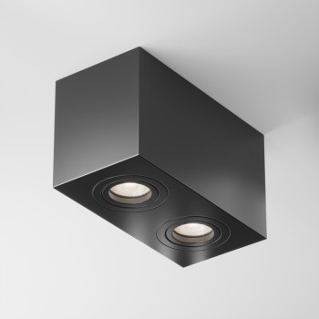 Spot aplicat Atom negru Maytoni, H12, 2xGU10
