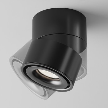 Spot LED aplicat Yin negru Maytoni, D10, 15W, 4000K, dimabil