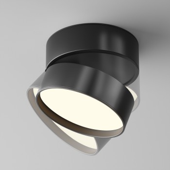 Spot LED aplicat Onda negru Maytoni, D12, 18W, 3000K