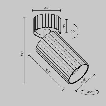 Spot aplicat Calipso alb Maytoni, D6, 1xGU10, H14