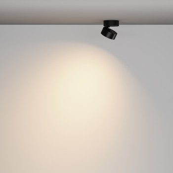 Spot LED aplicat Lens negru Maytoni, D9, 12W