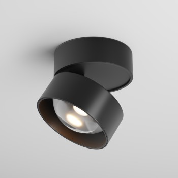 Spot LED aplicat Lens negru Maytoni, D9, 12W