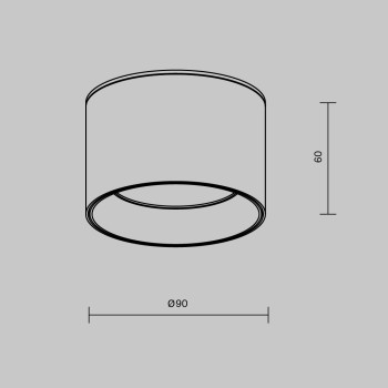 Spot LED aplicat Vega negru Maytoni, D9, 8W