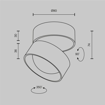 Spot LED aplicat Lens alb Maytoni, D9, 12W