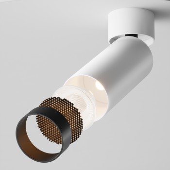 Spot LED aplicat Focus alb Maytoni, D5, 12W, H16, 3000K, dimabil