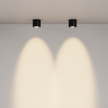 Spot LED aplicat Lens negru Maytoni, D9, 15W