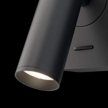 Aplică de perete LED Mirax negru Maytoni, L6, H8, 3000K