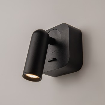 Aplică de perete LED Mirax negru Maytoni, L6, H8, 3000K