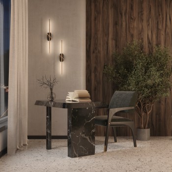 Aplică de perete LED Renaissance negru Maytoni, L9, brass