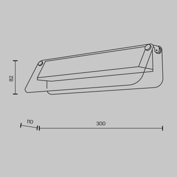 Aplică de perete LED Flat negru Maytoni, L30, amber