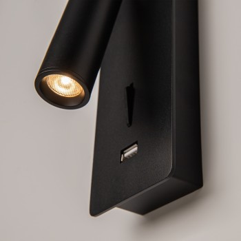 Aplică de perete LED Mirax negru Maytoni, L6, H19
