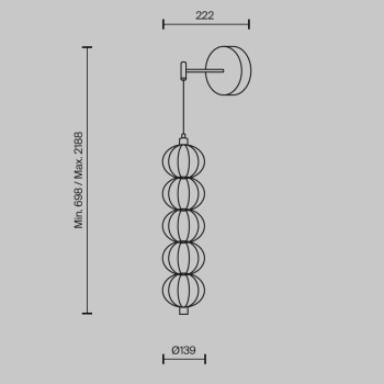 Aplică de perete LED Golden Cage auriu Maytoni, L22