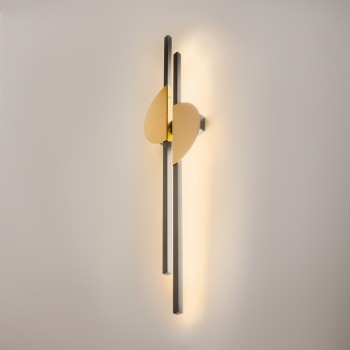 Aplică de perete LED Skyline negru Maytoni, L6, brass