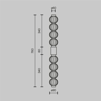 Aplică de perete LED Amulet auriu Maytoni, L14, H76