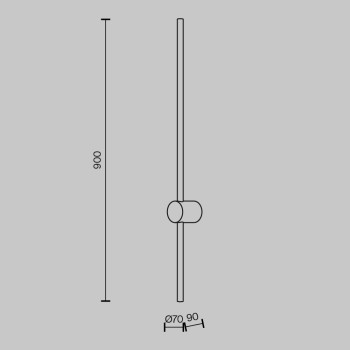 Aplică de perete LED Light stick negru Maytoni, L9, H90