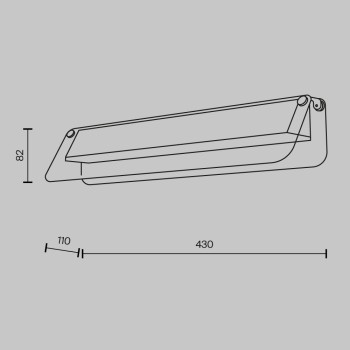 Aplică de perete LED Flat negru Maytoni, L43, grey