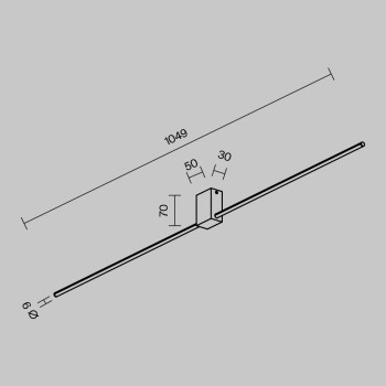 Aplică de perete LED Pars negru Maytoni, L7, H105