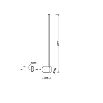 Aplică de perete LED Light stick alamă Maytoni, L9, H60