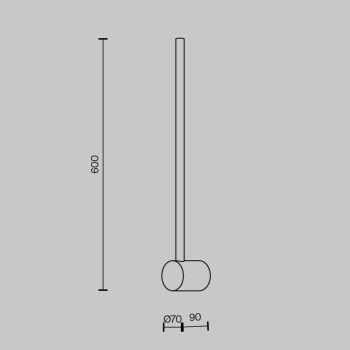 Aplică de perete LED Light stick alamă Maytoni, L9, H60