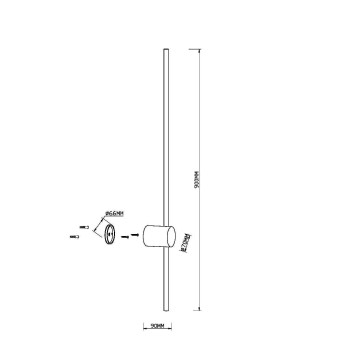Aplică de perete LED Light stick alamă Maytoni, L9, H90