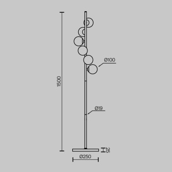 Lampadar Dallas auriu Maytoni, H150, cognac