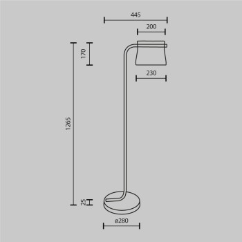 Lampadar LED Cabaret alamă Maytoni, H126