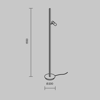 Lampadar LED Thin alamă Maytoni, H155