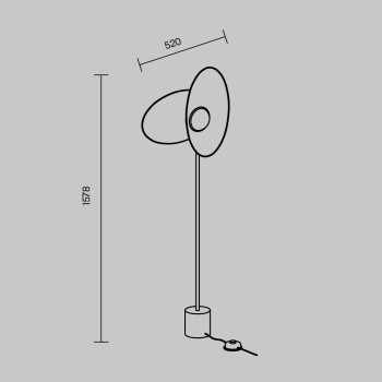Lampadar LED Evolution negru Maytoni, H158