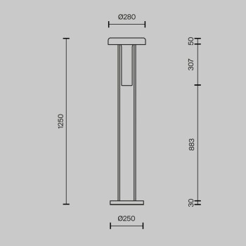 Lampadar LED Ikebana negru Maytoni, H125