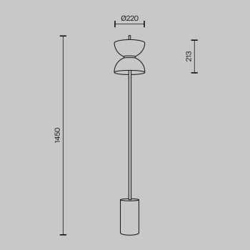 Lampadar LED Kyoto negru Maytoni, H145