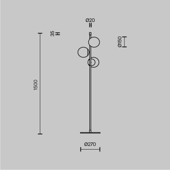 Lampadar Nostalgia negru Maytoni, H150