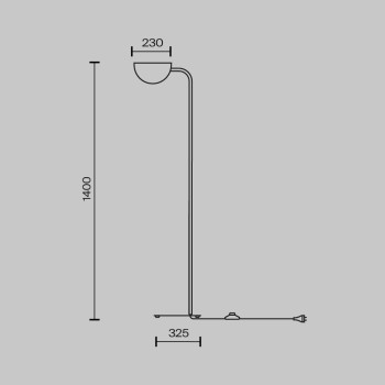 Lampadar Mollis negru Maytoni, H140