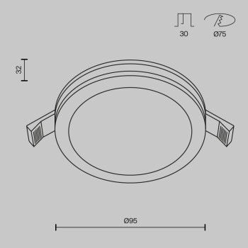 Spot LED încastrat Phantom alb Maytoni, D10, 12W
