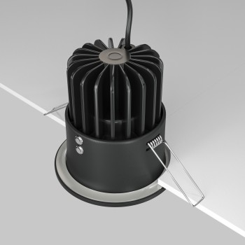 Spot LED încastrat Zoom negru Maytoni, D8, 12W, 3000K