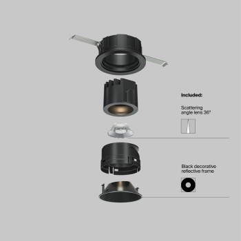 Spot LED încastrat Wise negru Maytoni, D6, 7W