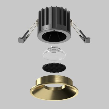 Spot LED încastrat Round alamă Maytoni, D8, 12W