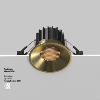 Spot LED încastrat Round alamă Maytoni, D8, 12W