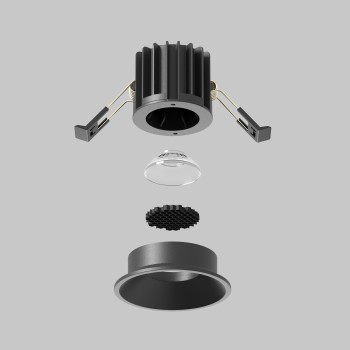 Spot LED încastrat Round negru Maytoni, D6, 7W