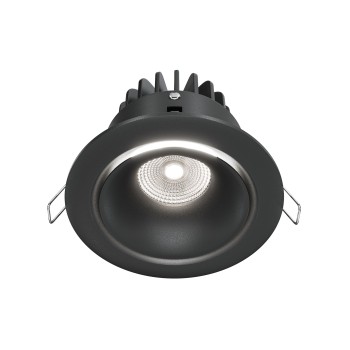 Spot LED încastrat Yin negru Maytoni, D10, 12W, 4000K, dimabil