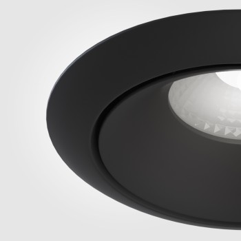 Spot LED încastrat Yin negru Maytoni, D10, 12W, 4000K, dimabil