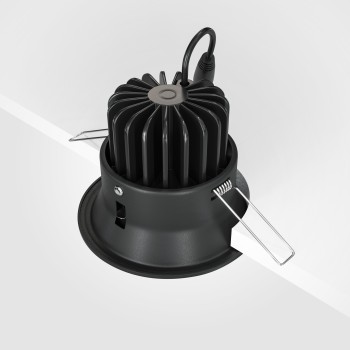 Spot LED încastrat Yin negru Maytoni, D10, 12W, 4000K, dimabil