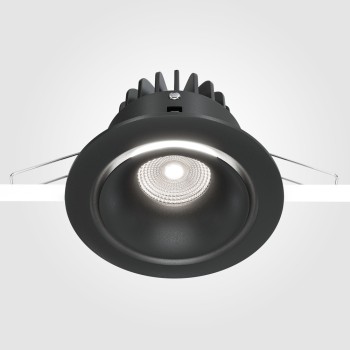 Spot LED încastrat Yin negru Maytoni, D10, 12W, 4000K, dimabil