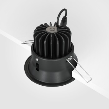 Spot LED încastrat Yin negru Maytoni, D10, 12W, 4000K, dimabil